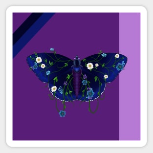 Dark Blue Butterfly Sticker